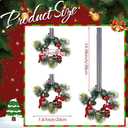 Zeyune 12 Pcs Small Christmas Wreaths for Kitchen Cabinets with Bow Ribbon Mini Cabinet Door Wreath Set Hanging Christmas Decor for Kitchen Window Outdoor Indoor, 14.96 x 7.87''(Simple Style)
