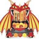 JOYIN Halloween Fire Dragon Trunk Or Treat Car Decorations Kit for SUV Outdoor Indoor Decor, for Haunted House Archway Garage Lawn with Crepe Paper Balloons