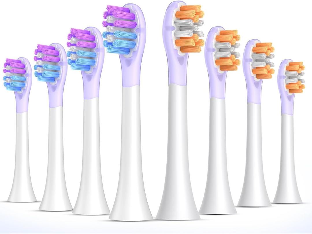 Replacement Toothbrush Heads - Compatible with Philips Sonicare Electric Toothbrushes & More Click - on Handles - 8 Pack