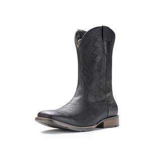 IUV Cowboy Boots For Men Western Boot Durable Fashionable Retro Classic Embroidered Pull On Slip Resistant Boots, Size 10