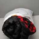 2 Person Double Sleeping Bag for Adults-XL Queen Size Lightweight Compact Thermolock Draft Tube Flannel Liner Machine Washable All Season Camping Traveling Guests & More (Black/Red)