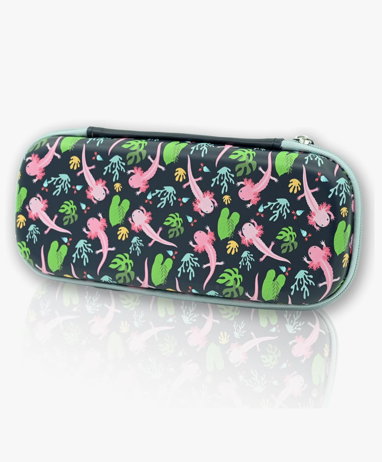 WtallasiSei Axolotl Pencil Case Zip Pencil Box Multi Pouch Holder Desk Organizer For Boys Girls School Office