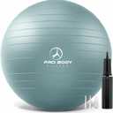 ProBody Pilates Yoga Ball - Exercise Balls, Various Sizes, for Stability, Pregnancy, Workout & Physical Therapy (L: 23-26" (65 cm), Mist)