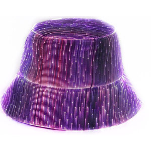 LED Rave Bucket Hat Light up Fisherman Cap 7 Colors Glow in the Dark Party Hats USB Rechargeable EDM Festival Gear (Black)