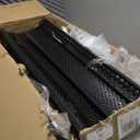 Hiboom 36 Inch Compost Spreader, Peat Moss Spreader, Manure Roller with Adjustable T Shaped Handle, Lightweight Metal Mesh for Lawn Garden Spreading Manure Topsoil (Black) (15.7 x 36 Inch)