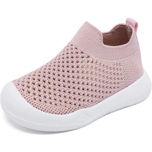 Engtoy Baby Shoes & Socks - Non-Slip Breathable Slippers with Soft Rubber Sole - Baby Boys & Girls Slip On Sneakers (9-12 Months Infant, Pinkventilate)