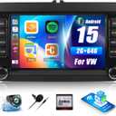Car Stereo for VW Passat Jetta Tiguan Golf MK5 MK6 T5 EOS Polo 7 Inch Touchscreen Android Car Radio with Wireless Carplay Android Auto GPS Navigation Backup Camera WiFi