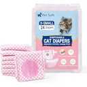 Pet Soft Disposable Cat Diapers for Female & Male Cats, Puppy Doggie Diapers for Female Dogs with Adjustable Foam Tail Hole, 24pcs XSmall