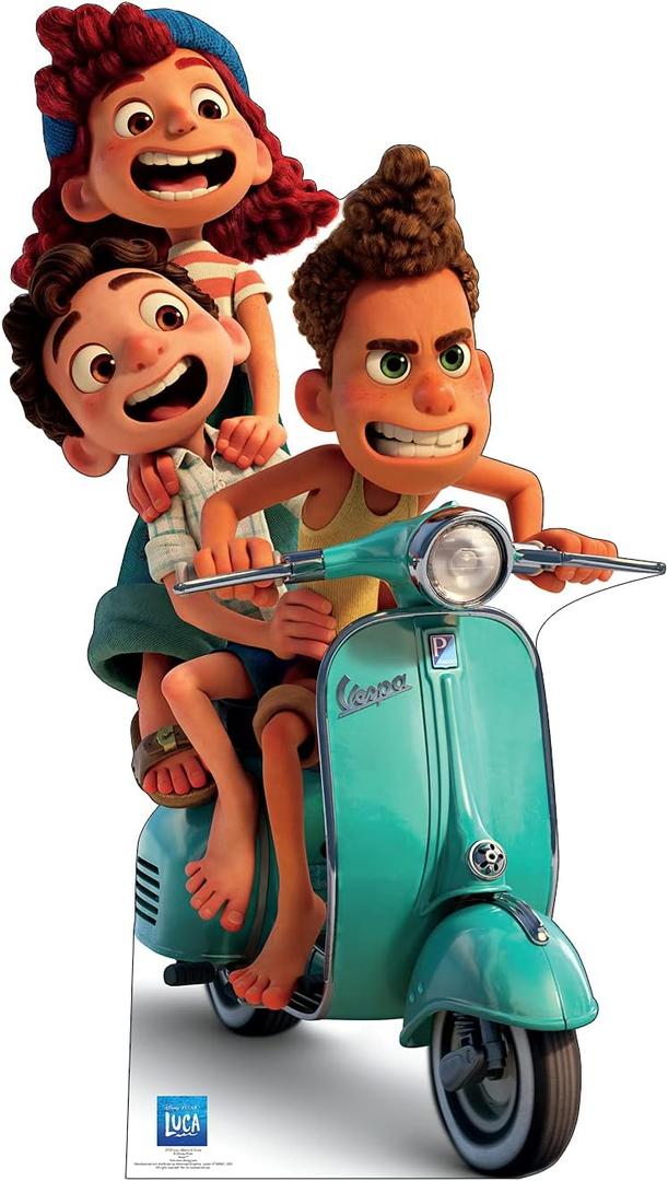 Cardboard People Luca, Alberto and Giulia Life Size Cardboard Cutout Standup - Disney Pixar Luca (2021 Film), One Size,  38"W x 68"H