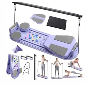 6 in1 Pilates Board, Multi-Purpose Pilates Reformer Set, Foldable Abdominal Board, Pilates Reformer Board for Home, Workout Equipment, Abs Workout Equipment, Core Workout Equipment (purple)
