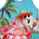 RAISEVERN Mens Tank Tops Summer Sleeveless Tee Cool Workout T-Shirts Beach Novelty Undershirts (Medium, Blue Pink Pink)