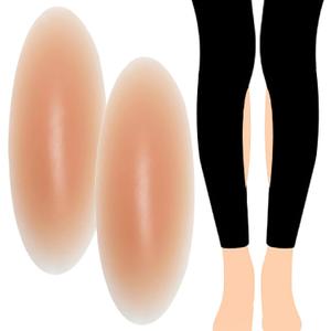 Majurphy Silicone Adhesive Calf Pads, Calf Corrector,Soft Invisible Shaping Calf Straight Leg Patches for Crooked or Thin Skinny Legs 1 Pair, Orange, Medium (Beige)