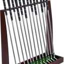 Lenwen Wooden Golf Putter Stand Golf Club Holder Stand Wooden Display Rack Floor Display Rack Club Organizer for Storage Sports Indoor Home Office Simulator Garage