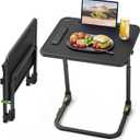 SAIJI Foldable TV Tray | Easy Folding Small Table, Height & Tilt Adjustable TV Trays for Eating, Working, Crafting - Sturdy TV Dinner Tables on Couch & Bed