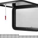 NOVINO RV Exit Window Replacement, 30" W x 22" H RV Emergency Window for Cargo Trailer Camper Travel Trailer Van with Screen&Trim Ring, Fit 1" or 1-1/2" Thick Wall,DOT Approved