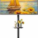 Height Adjustable Rolling TV Stand for 37-86 Inch TV up to 110 Pounds, Portrait to Landscape, Heavy Duty Mobile TV Cart with Shelf Max VESA 600x400mm (Black)