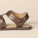 Amazon Essentials womens Closed Toe Fisherman Sandals (8.5, Brown)