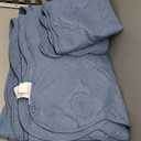 Kingnex Extra Wide Oversized King Bedspreads 128x120 for Tall King or Cal King Bed Ultrasonic Quilted Coverlet Set 3 Piece Include 1 Quilt 2 Pillowcases Blue