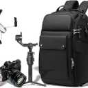 Camera Backpack Large, Waterproof Camera Bag for Mirrorless and DSLR with TSA Lock,Quick Access,17-Inch Laptop Compartment, Adjustable Straps - Fits Camera Stabilizer,Drone, Black