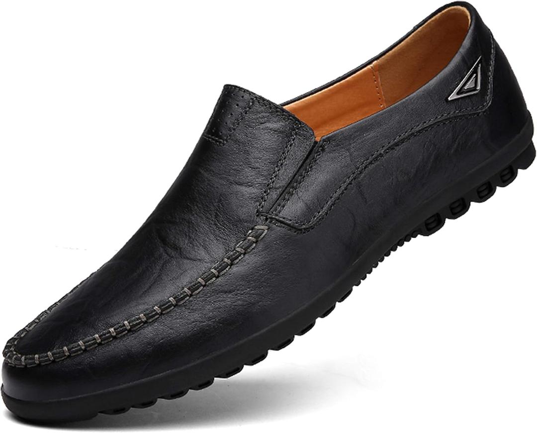 Go Tour Mens Casual Leather Fashion Slip-on Loafers Shoes (Size 11.5)