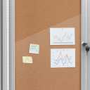Mifuro 26"x20" Enclosed Bulletin Board, Outdoor Lockable Weather-Resistant Aluminum Cork Noticeboard for School & Office, Silver Frame w/Cork