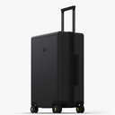 LEVEL8 Large Suitcase with Wheels, Checked Luggage, Lightweight Luminous Textured Tsa Approved Medium Hardside Large Luggages, 24 Inch, Black