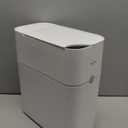 MOPUP Bathroom Trash Can, Automatic Bagging Garbage Can, 3.5 Gallon Slim Smart Small Plastic Trash Bin, Narrow Motion Sensor Trash Can for Bedroom, Office White