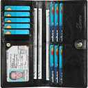 Lavemi Ultra Slim Thin Leather Women Wallet RFID Blocking Credit Card Holder Bifold Long Ladies Billfold