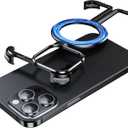 OATSBASF Frameless for iPhone 14 Pro Case 6.1, with Invisible Magnetic O-Ring Stand Case, Bezel Less Minimalist, Protective Shockproof, Upgraded Metal Slim Cover 6.1 Inch Phone, Black