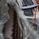 DUMOS Saddle Bar Stools Set of 4, 24 Inch Counter Height Stools with Curved PU Leather Surface, 3.7" Thick Upholstery Bar Height Stools with Footrest for Kitchen Island, Dining, Cafe, Modern Brown