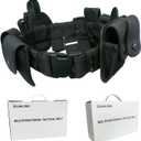 Tactical Utility Belt,Versatile Police Security Guard Military Modular Equipment System Molded Duty Belt (Black 10pcs)