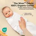 3-Pack Organic Swaddles for Newborns, Baby Sleep Sacks 0-3 Months - Baby Swaddle Wrap, Newborn Wearable Blanket, Infant Sleep Sack for Girls, Boys, Soft & Snug, Large Hook & Loop Closure (Soft White)