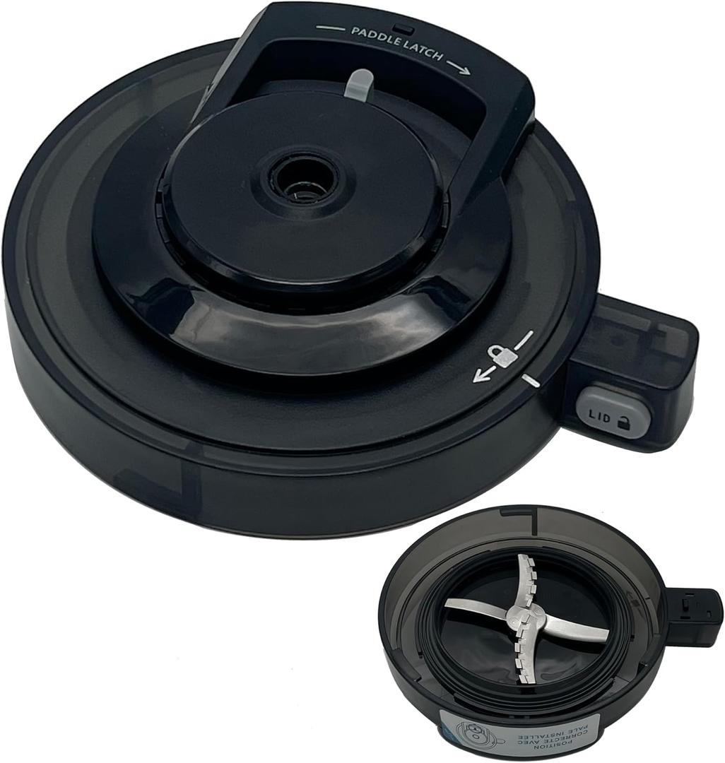 Replacement Outer Bowl Lid and Paddle, compatible with Ninja Creami Ice Cream Maker: NC500, NC501, NC501H, NC501HBL and NC501HGN Series (Outer Bowl Lid+Paddle)