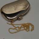 YYW Women Evening Handbag Metal Design Small Silver Clucth Purse Acrylic Shoulder Bag for Party Prom (Champagne)