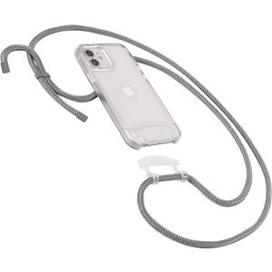 HoldingIT Clear Crossbody Phone Case for iPhone 12 Pro Max with Detachable Lanyard, 2-in-1 Crossbody iPhone Cover with Drop Protection, Adjustable Rope
