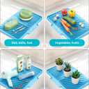 Dish Drying Mat Kitchen Counter - Silicone Dish Drying Pad with Built-in Drain for Sink, Refrigerator and Drawer Liner, Easy Clean, Non-Slip, Heat Resistant, 14.8" x 10.7"