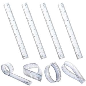 CertBuy 36 Pack Flexible Ruler 12 Inch, Plastic Clear Bendable Rulers, Unbreakable Clear Rulers- Shatterproof Bendy Straight Ruler for School Classroom, Home, or Office