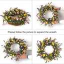 J'FLORU Spring Wreath 24 Inch Summer Wreaths for Front Door Artificial Flower Wreath with Daisy and Lavender for Indoor Outdoor and Easter Celebration