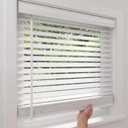 2 Inch Solid Wood Cordless Blinds for Indoor Windows, 45" W x 48" H-White, 45"W x 36"H