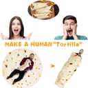 Gifts for Women Tortilla Blanket Adult Size 71 Inch, Graduation Gifts for Men and Women, Baptisms Gifts for Girl, Taco Food Burrito Blanket for Adult, Flannel Blanket Funny Gifts for Girlfriend (Beige)