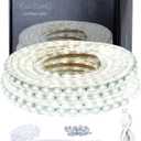50ft LED Light Strip kit,Waterproof, 6000K Daylight White,110V 2 Wire, Flexible, 900 Units SMD 2835 LEDs,UL Listed Power Supply - Indoor Deck Patio Christmas Camping Decor (15m, Cool White)