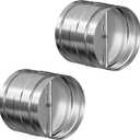 [Upgraded] Hon&Guan Duct Damper 4 inch, Backdraft Damper One-Way Airflow Backflow Preventer for 4 Inch Duct Dryer Vent Hose-2pcs (Silver)