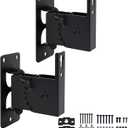 Speaker Wall Mount, Wall Speaker Mount All Metal Speakers Wall Mount Brackets for Small SpeakersSwivel & Tilt,Hold up to 30lbsHD-618 (2Packs,Black)