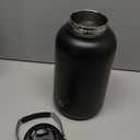 BJPKPK 1 Gallon Water Bottle Insulated, Dishwasher Safe 128oz Large Water Jug with Metal Handle & BPA Free Spout Lid, Stainless Steel Metal Jug for Gym, Sports & Hiking, Black