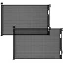 Cumbor 2 Pack Baby Gate Retractable Gates for Stairs, Mesh Dog Gate for The House, Wide Pet Gate 33" Tall, Extends to 55" Wide, Long Child Safety Gates for Doorways, Hallways, Indoor/Outdoor(Black) (55" Wide (2 Pack))