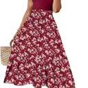 Dokotoo Women's Summer 2025 Maxi Dress Ruffle Short Sleeve Casual Floral Print Long Flowy Dresses (XL)