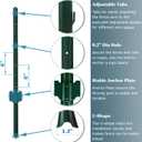 5 Feet Green, Pack of 10 Metal Fence Post, for 48 Inch High Garden Welded Wire Fence U-Channel Steel Garden Post