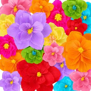 Giant Paper Flowers Artificial Large Paper Flower Decoration for Handcrafted Wall Backdrop Christmas Mexican Wedding Graduation Bridal Shower Birthday Party Supplies(Mexican Fiesta,24 Pcs)