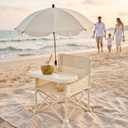 Portable Folding Baby Dining Chair, Outdoor high Chair, Foldable Toddler Feeding seat with Sunshade and seat Belt