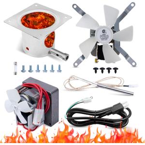 Traeger Grill Parts Kit by Canamax - Complete Set for Pellet Grill Auger Motor, Induction Fan, Fire Burn Pot, Hot Rod Igniter, Fuse, Power Cord - Compatible with Traeger, Pit Boss, Camp Chef, Z Grills